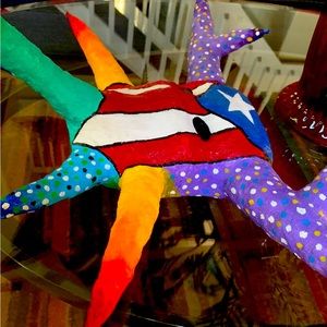 This Masterpiece measurements are: 22” width x 13”1/2 length & weight is 3.08 pd